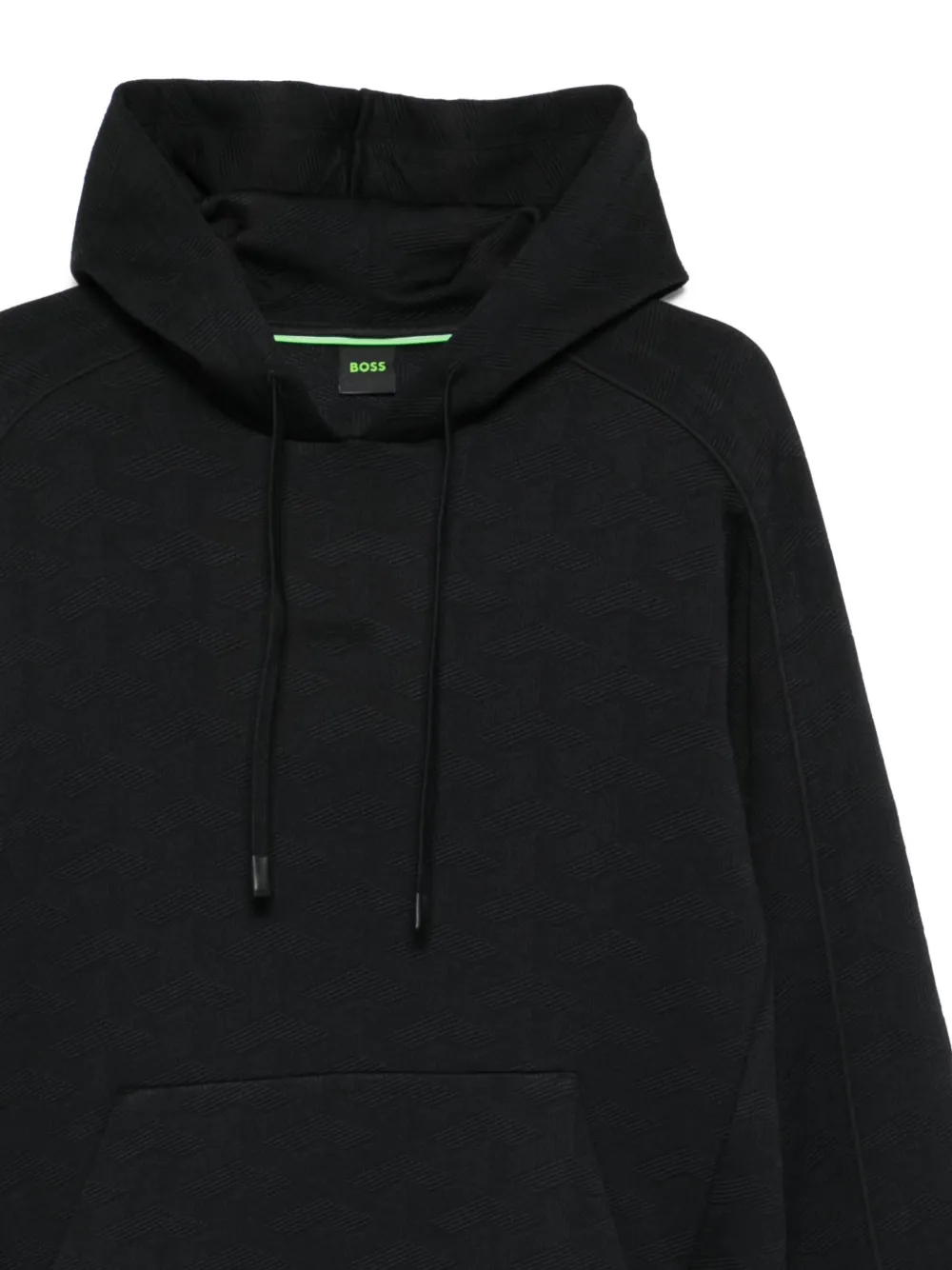 BOSS Hoodie met jacquard-patroon Zwart