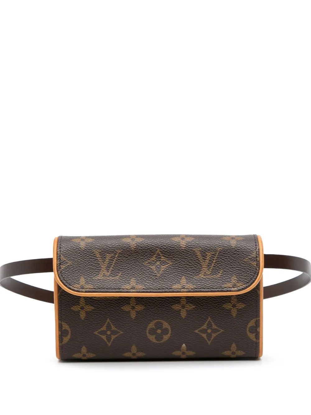 Pre-owned Louis Vuitton 2004 Monogram Pochette Florentine Belt Bag In Brown
