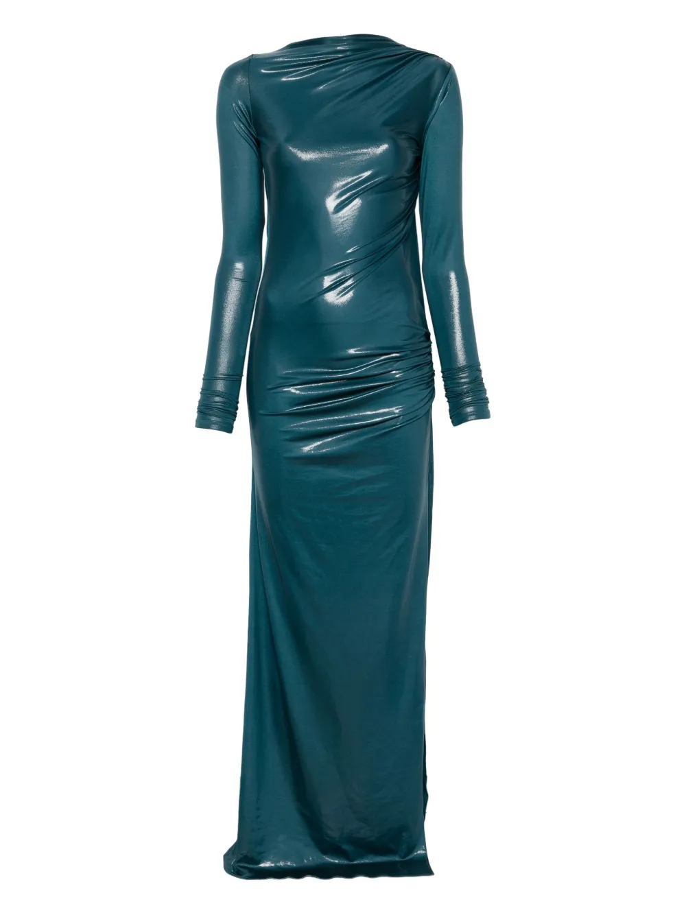 THE ANDAMANE long-sleeve draped dress | Blue | Image 1