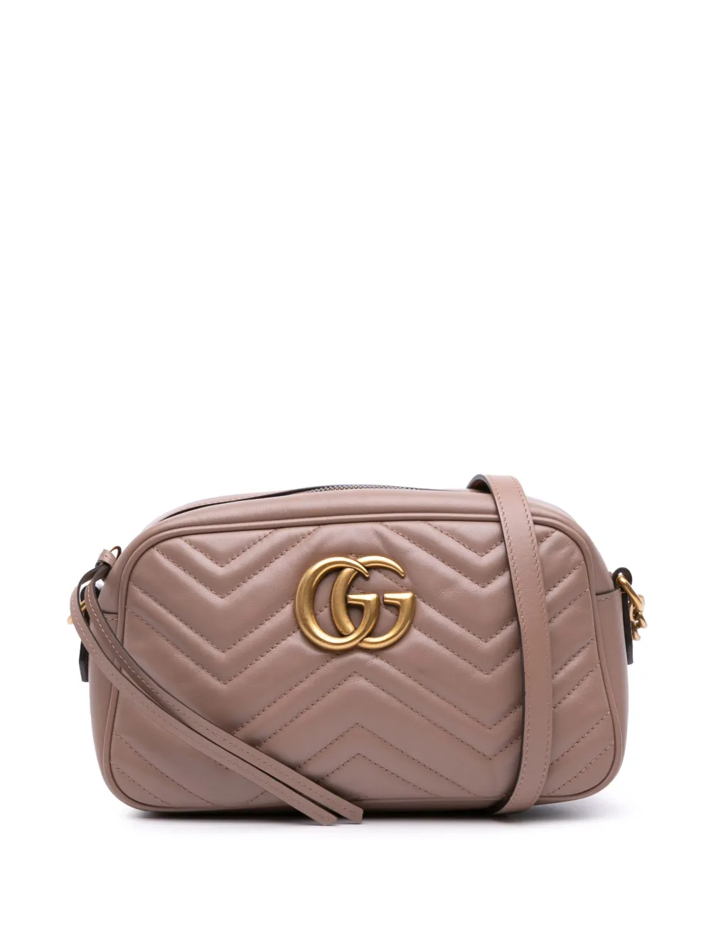 Gucci Pre-Owned 2016-2025 Small GG Marmont Matelasse Leather crossbody bag | Brown | Image 1