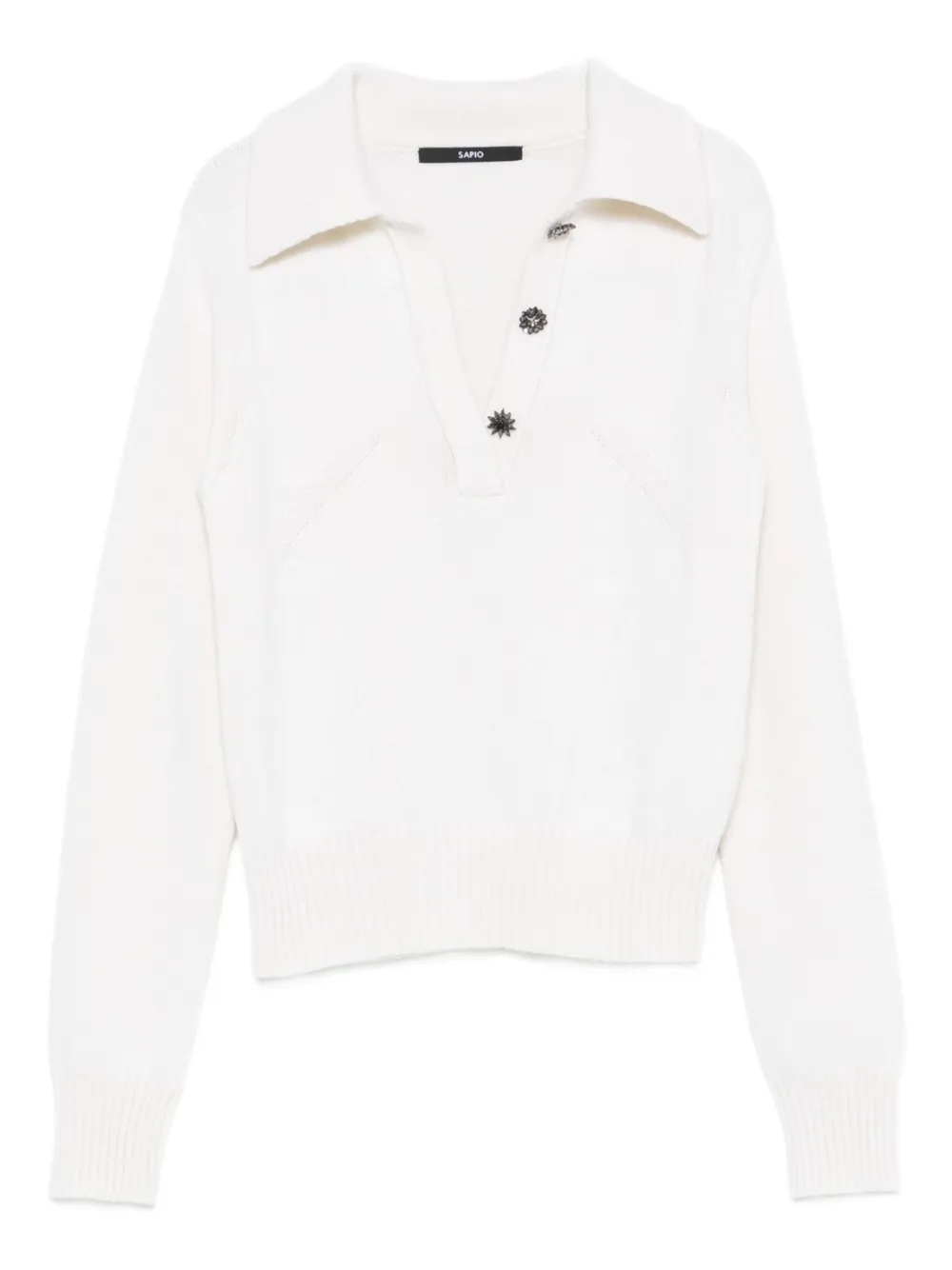 SAPIO button-embellished polo top | White | Image 1