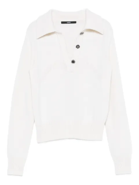SAPIO button-embellished polo top