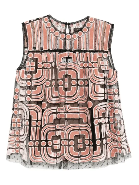 Biyan geometric-print vest