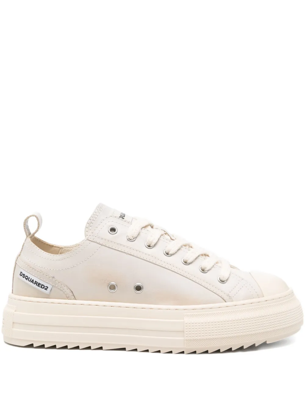 DSQUARED2 leather platform trainers White