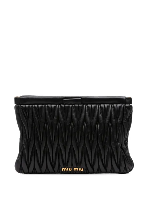 Miu Miu Pre-Owned 2010-2025 Nappa Matelasse Frame clutch bag