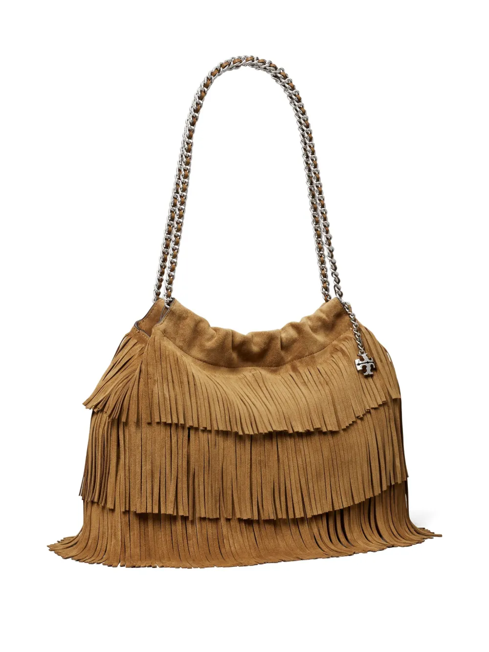 Tory Burch Fleming Suede Tote Bag In Brown