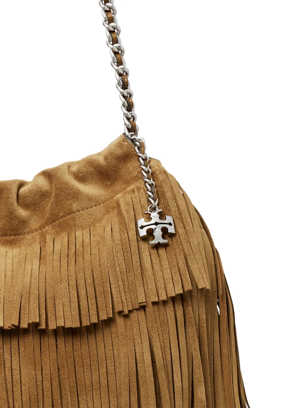 Tory Burch Fleming Suede Tote Bag In Brown
