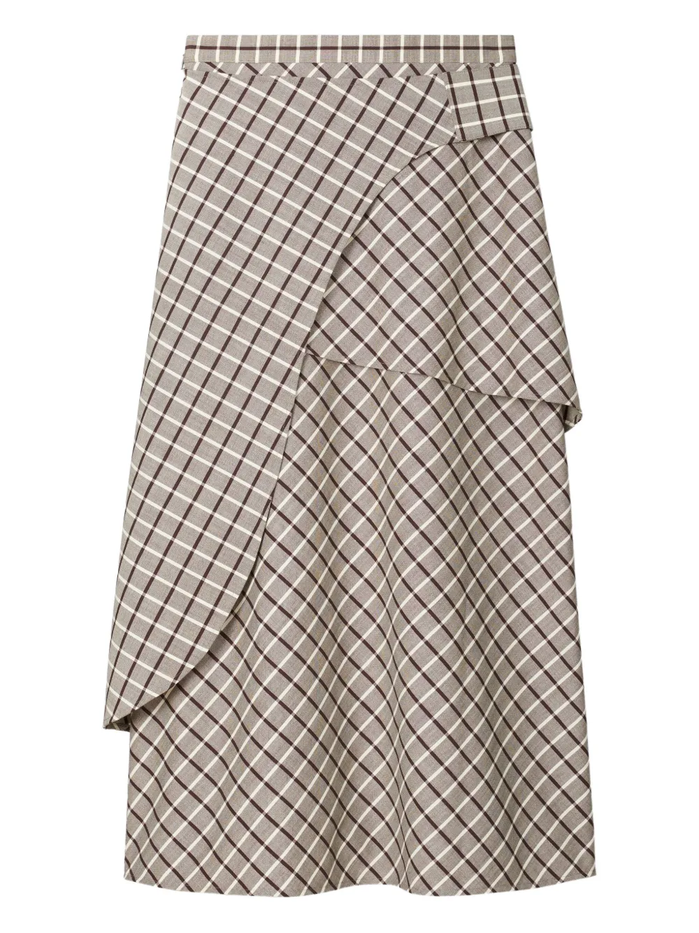 Tory Burch Windowpane Wrap Skirt In Neutral