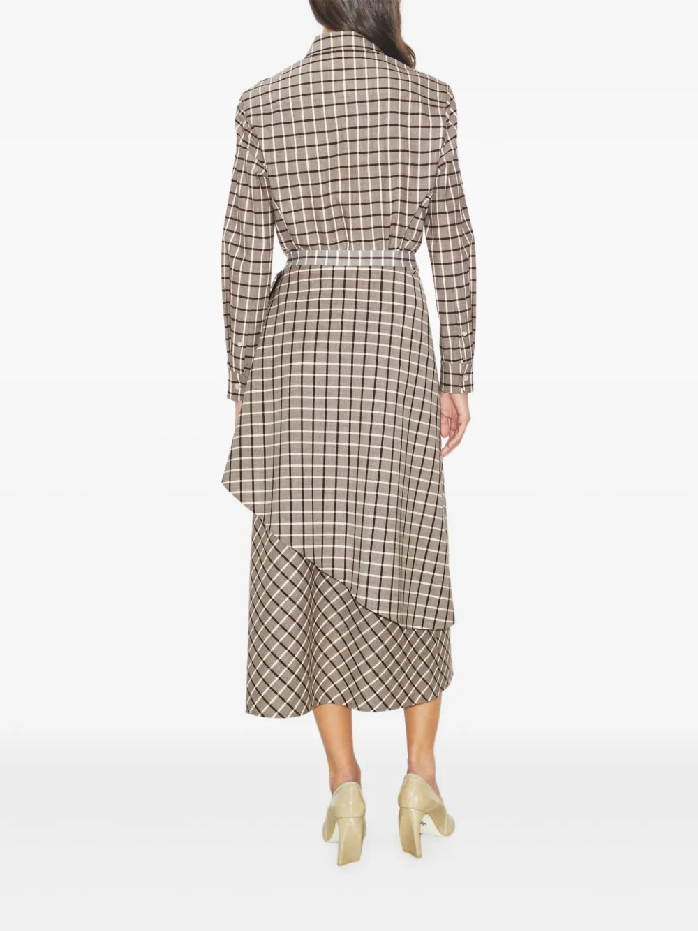 Tory Burch Windowpane Wrap Skirt In Neutral