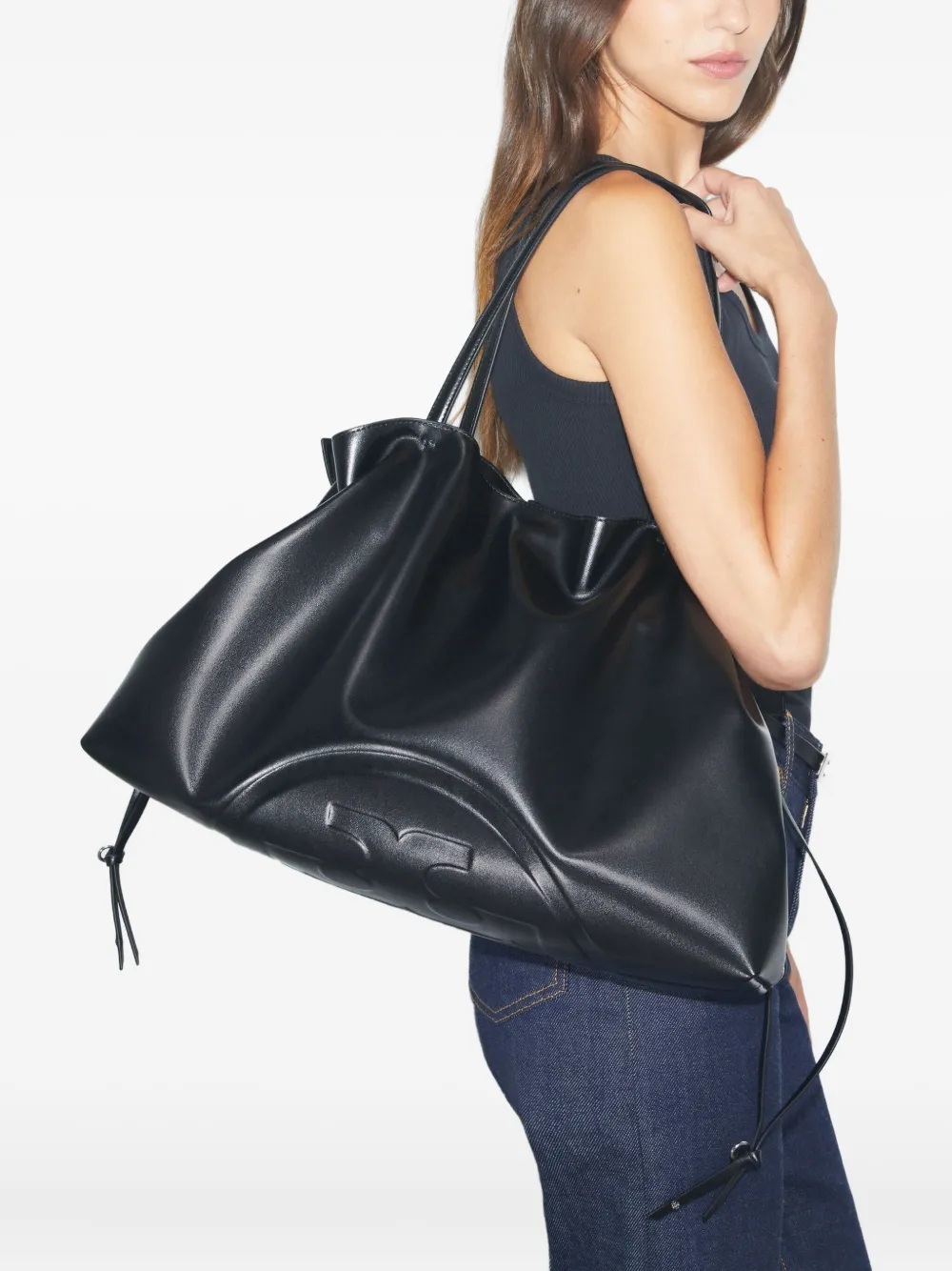 Tory Burch Ella Tote Bag Mit Kordelzug In Black