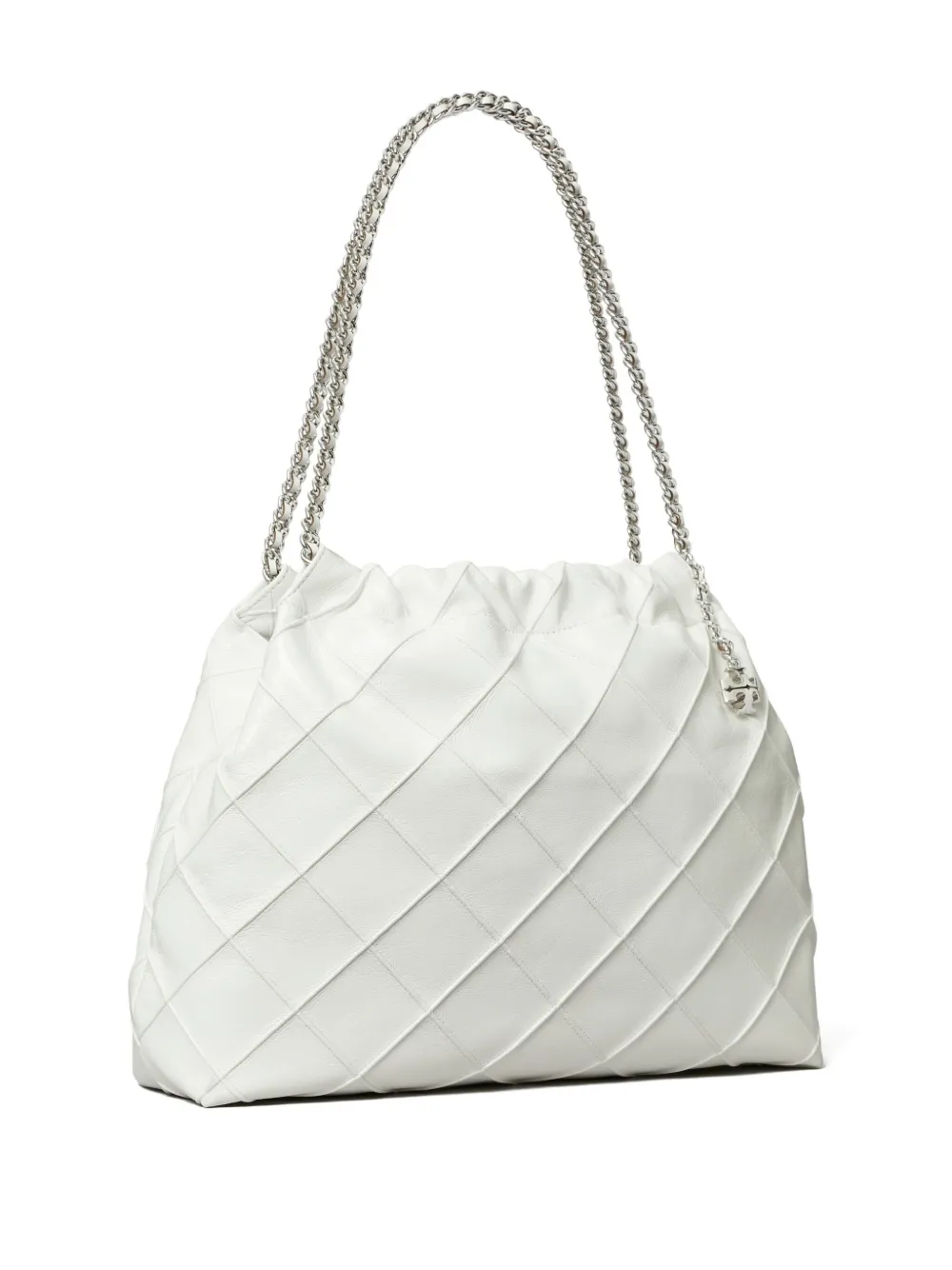 Tory Burch Fleming Tote Bag Im Distressed-look In White