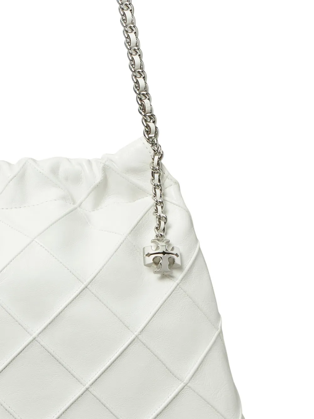 Tory Burch Fleming Tote Bag Im Distressed-look In White