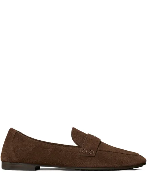 Tory Burch logo-plaque suede loafers