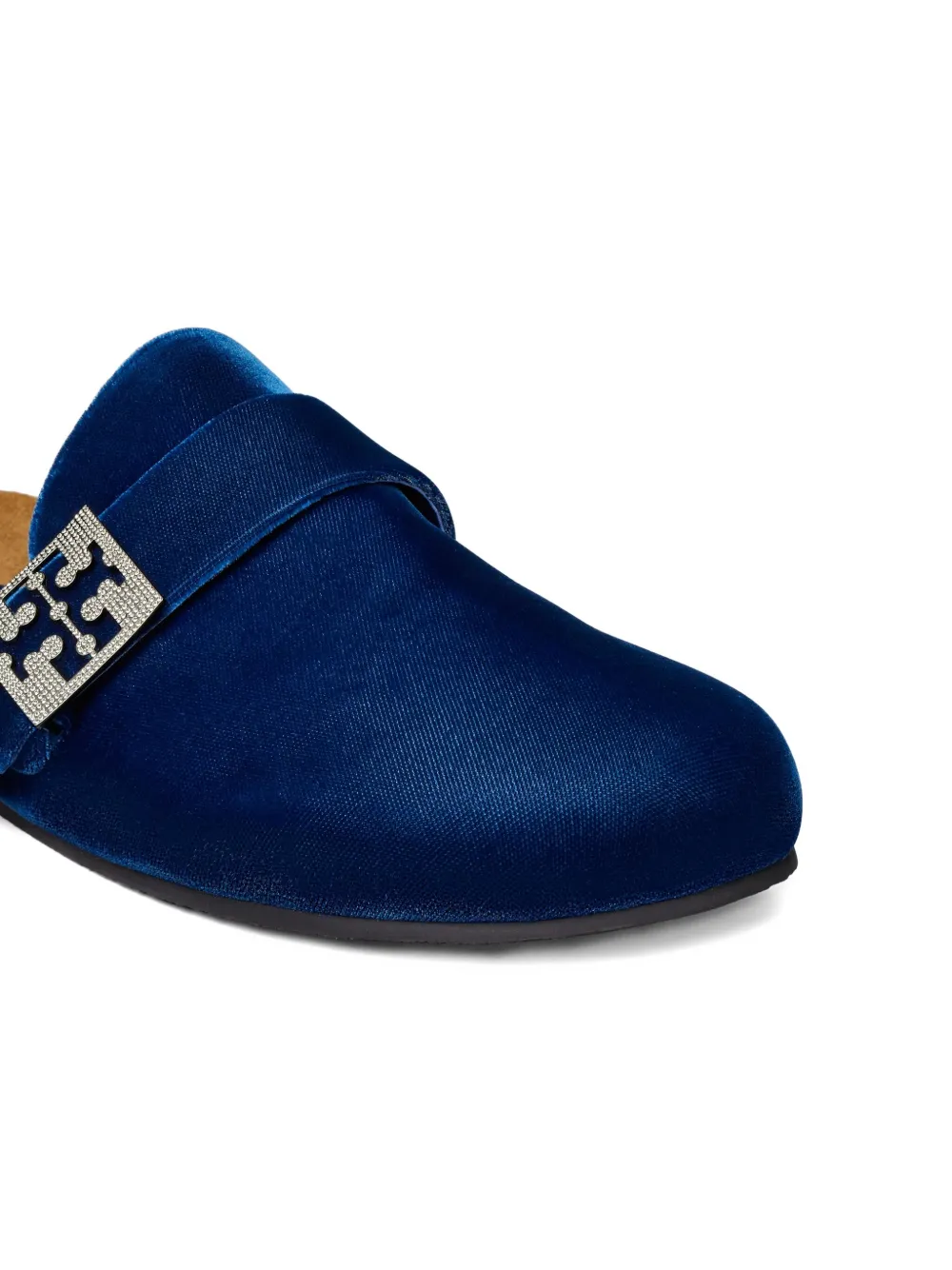 Tory Burch Fluwelen slippers met kristal Blauw