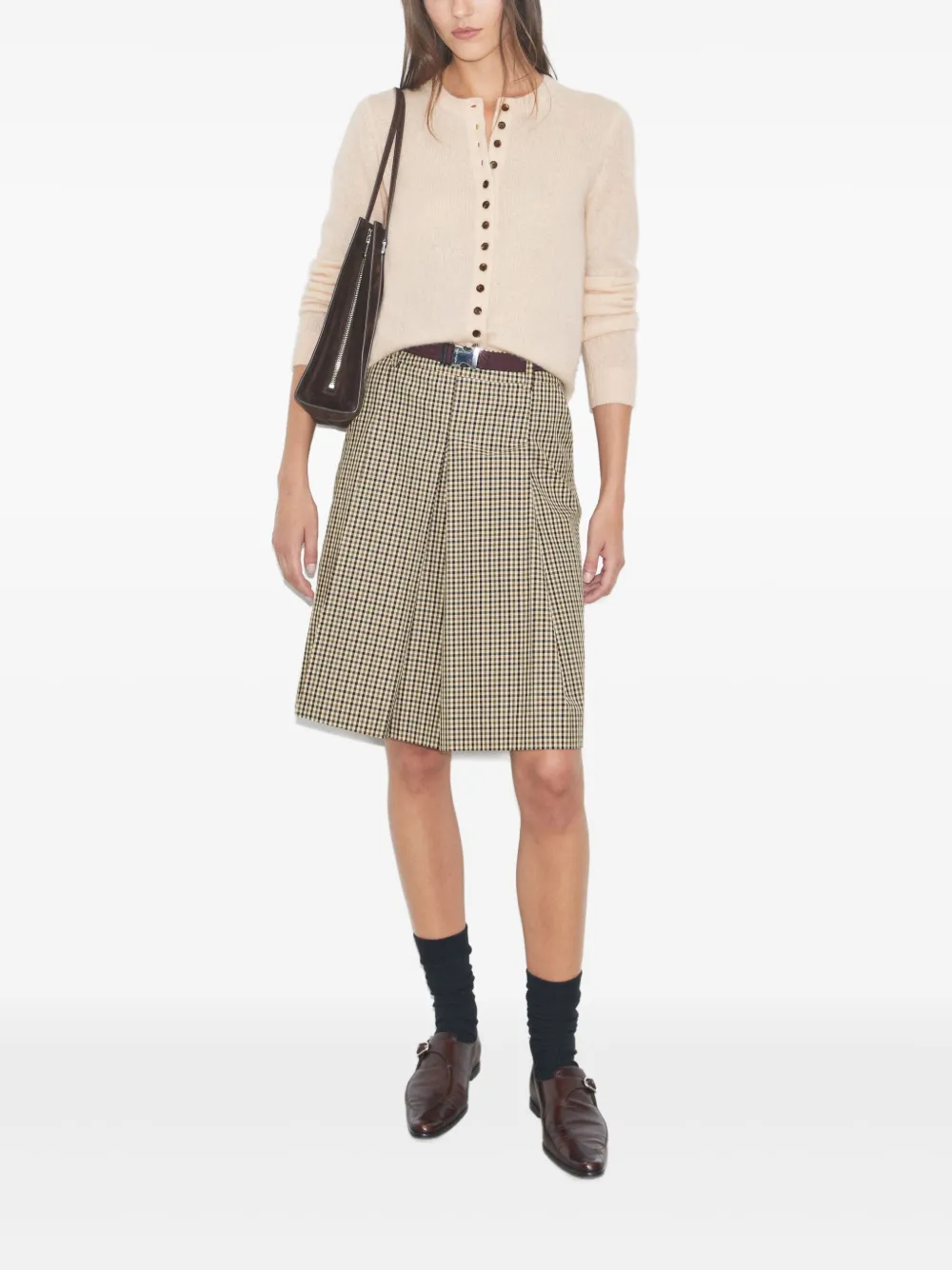 Tory Burch Button-detail Cashmere Cardigan In Neutral