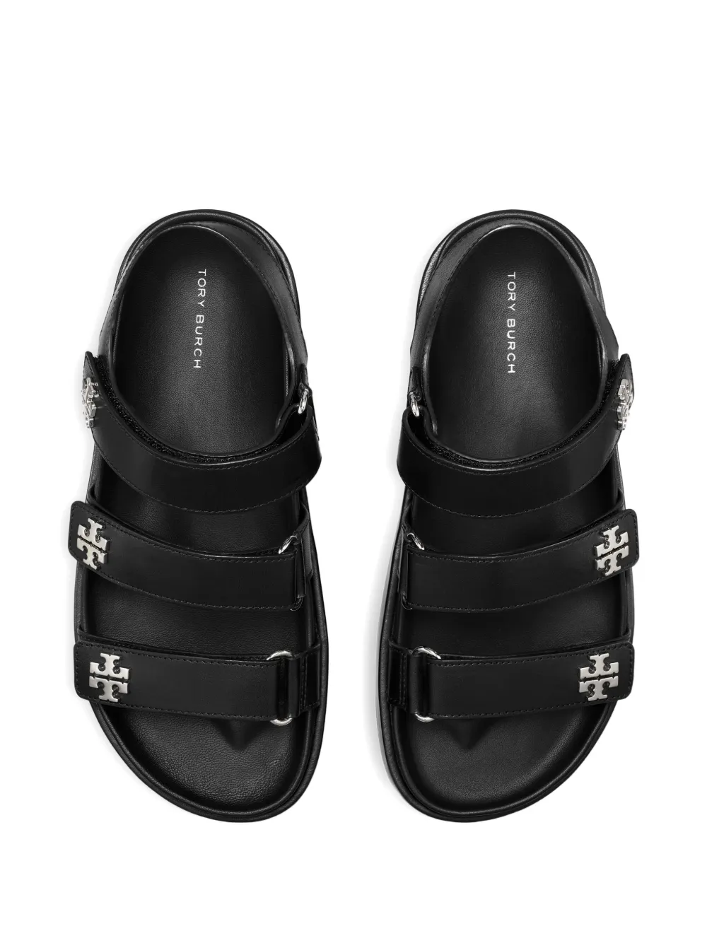 Tory Burch triple strap platform sandals Black