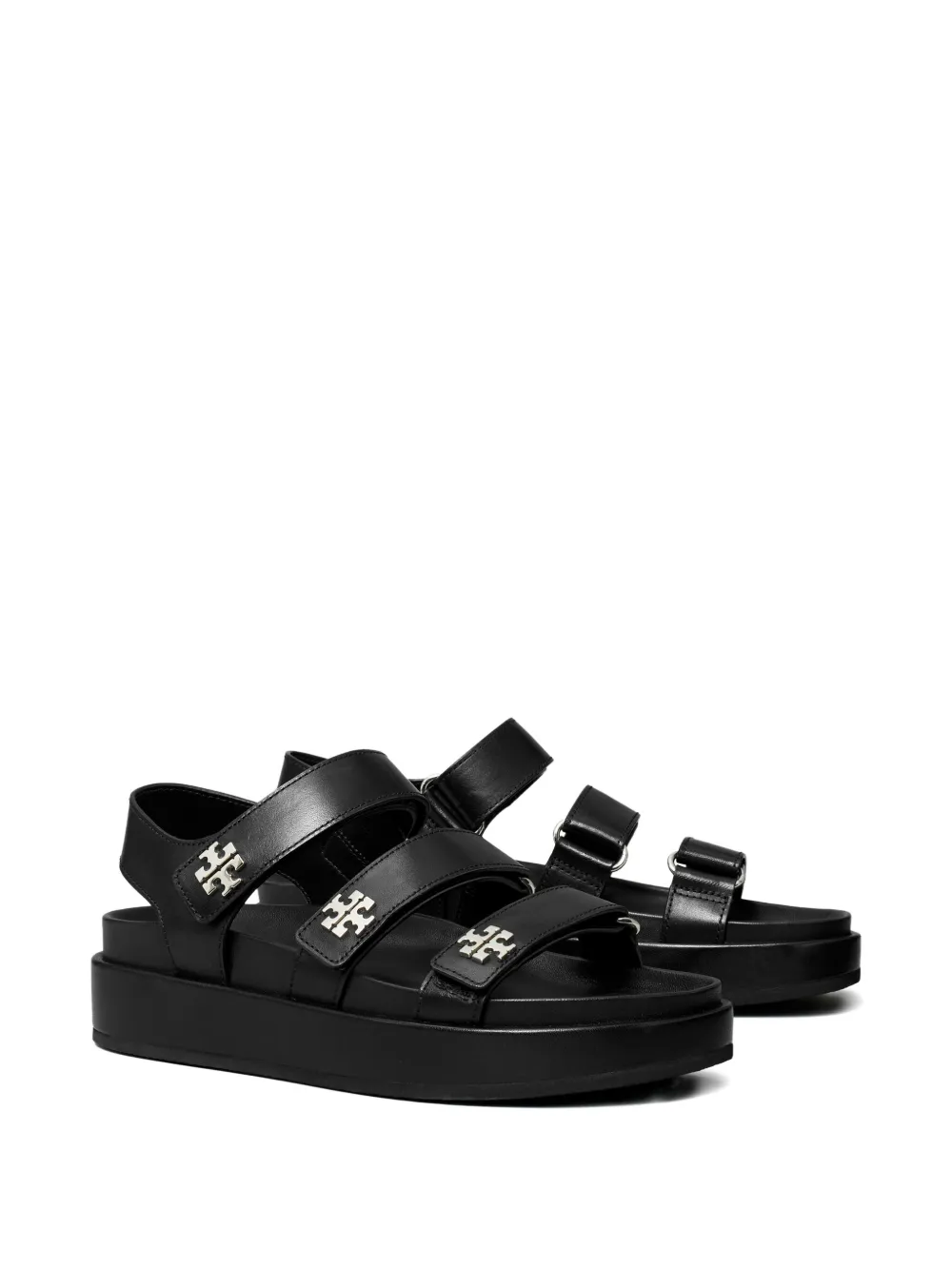 Tory Burch triple strap platform sandals Black