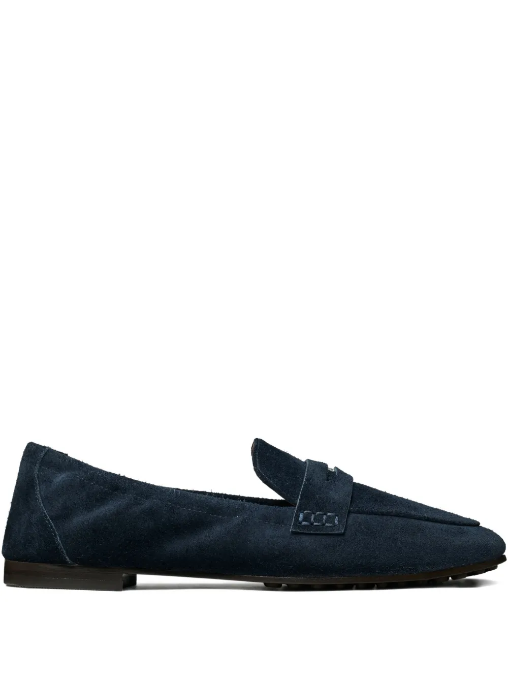 Tory Burch Penny-strap Suede Loafers In Blue