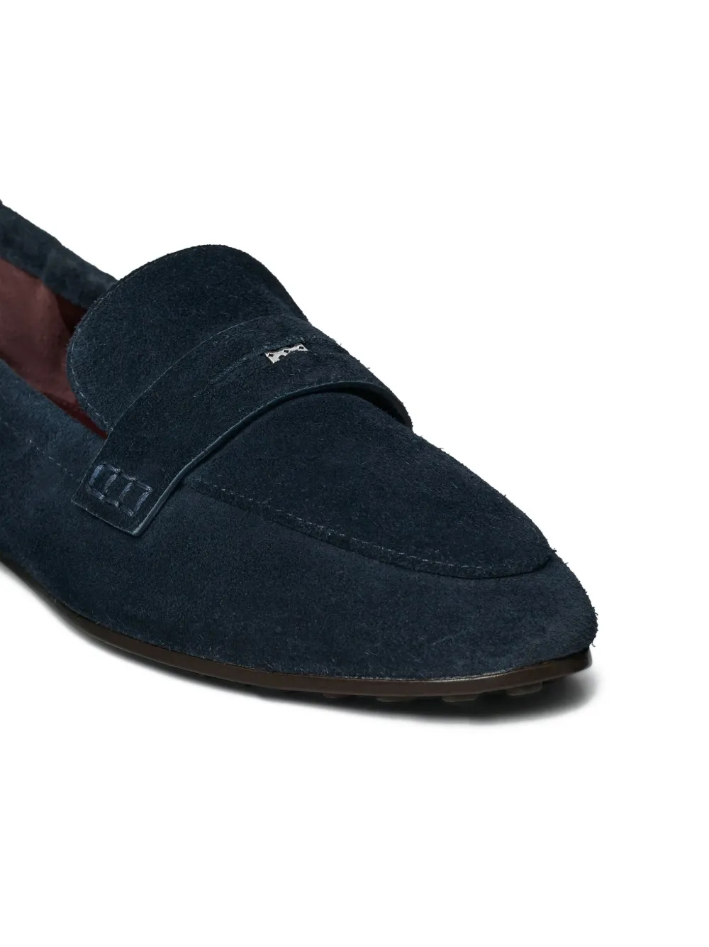 Tory Burch Penny-strap Suede Loafers In Blue