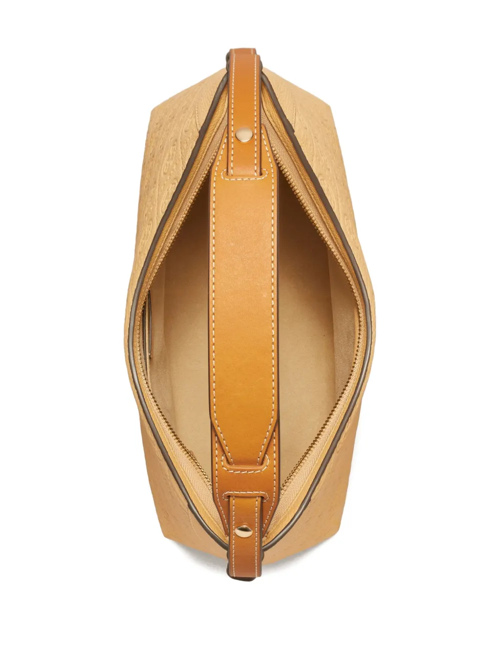 Tory Burch T Monogram Pebble Leather Messenger Bag In Neutral
