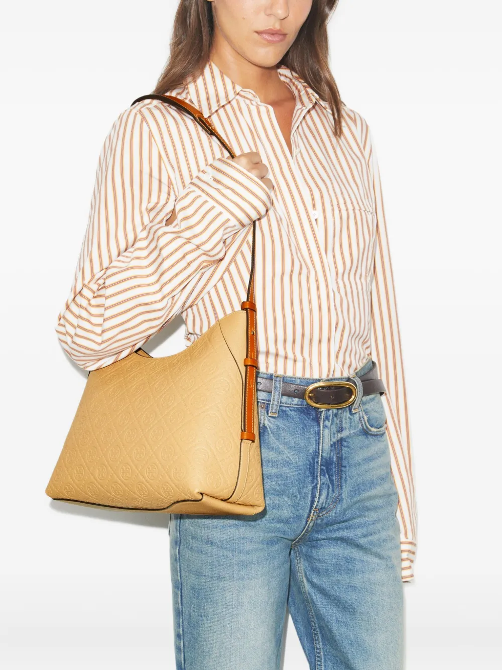 Tory Burch T-monogram schoudertas - Beige