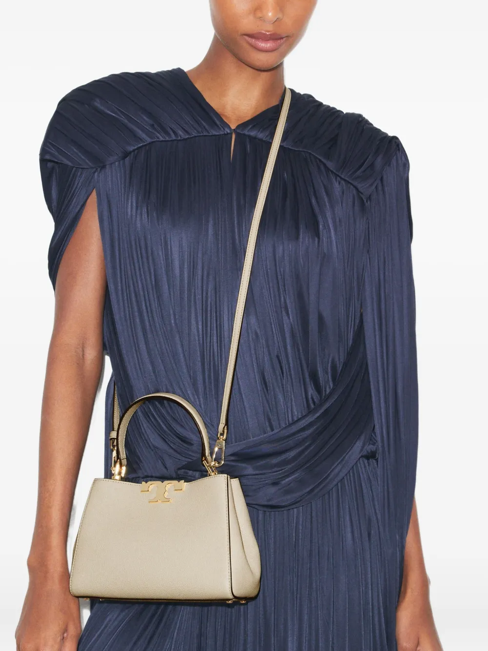 Tory Burch Mini Eleanor Soft Satchel In Gray