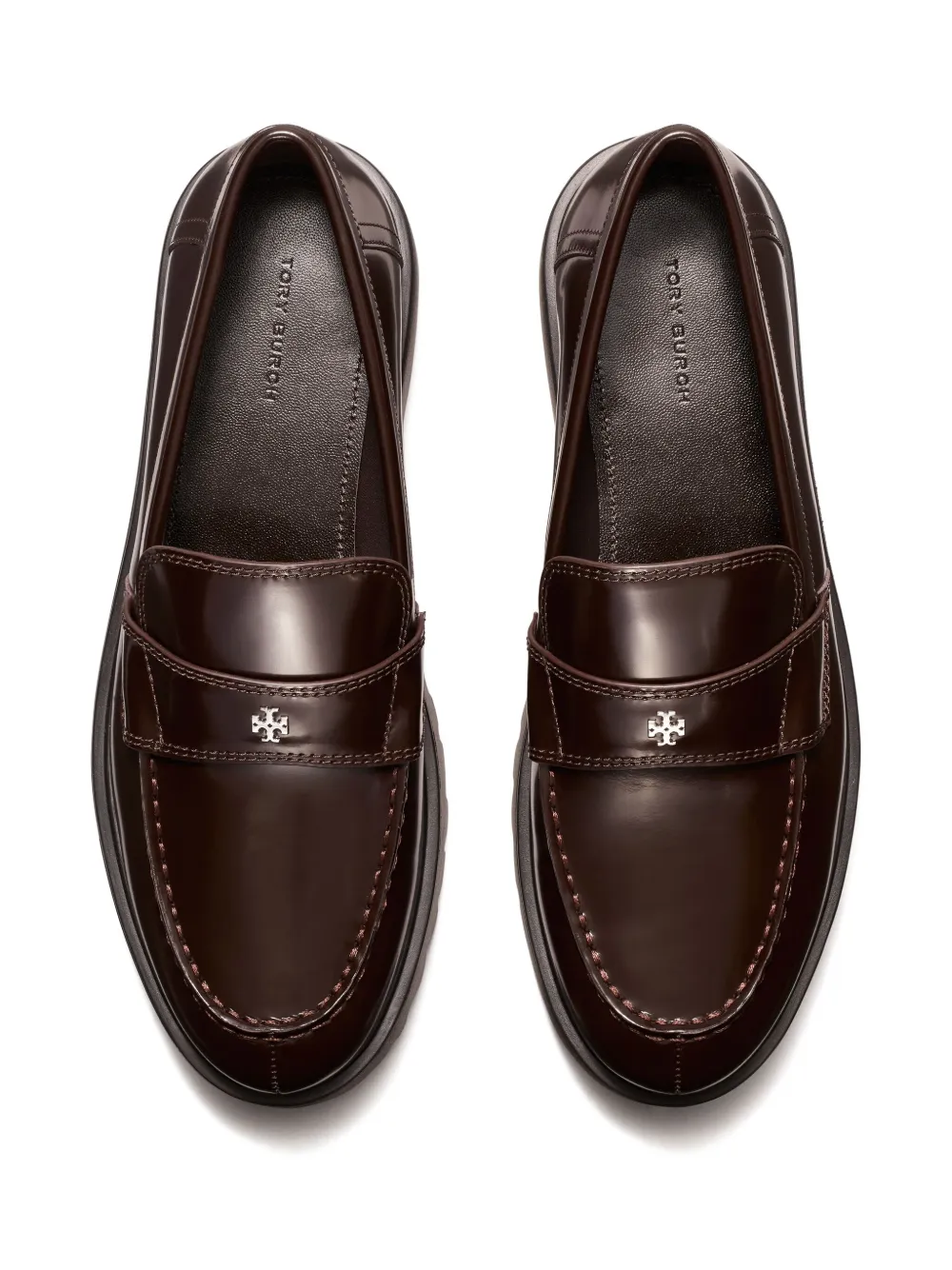 Tory Burch Penny Loafers In Brown