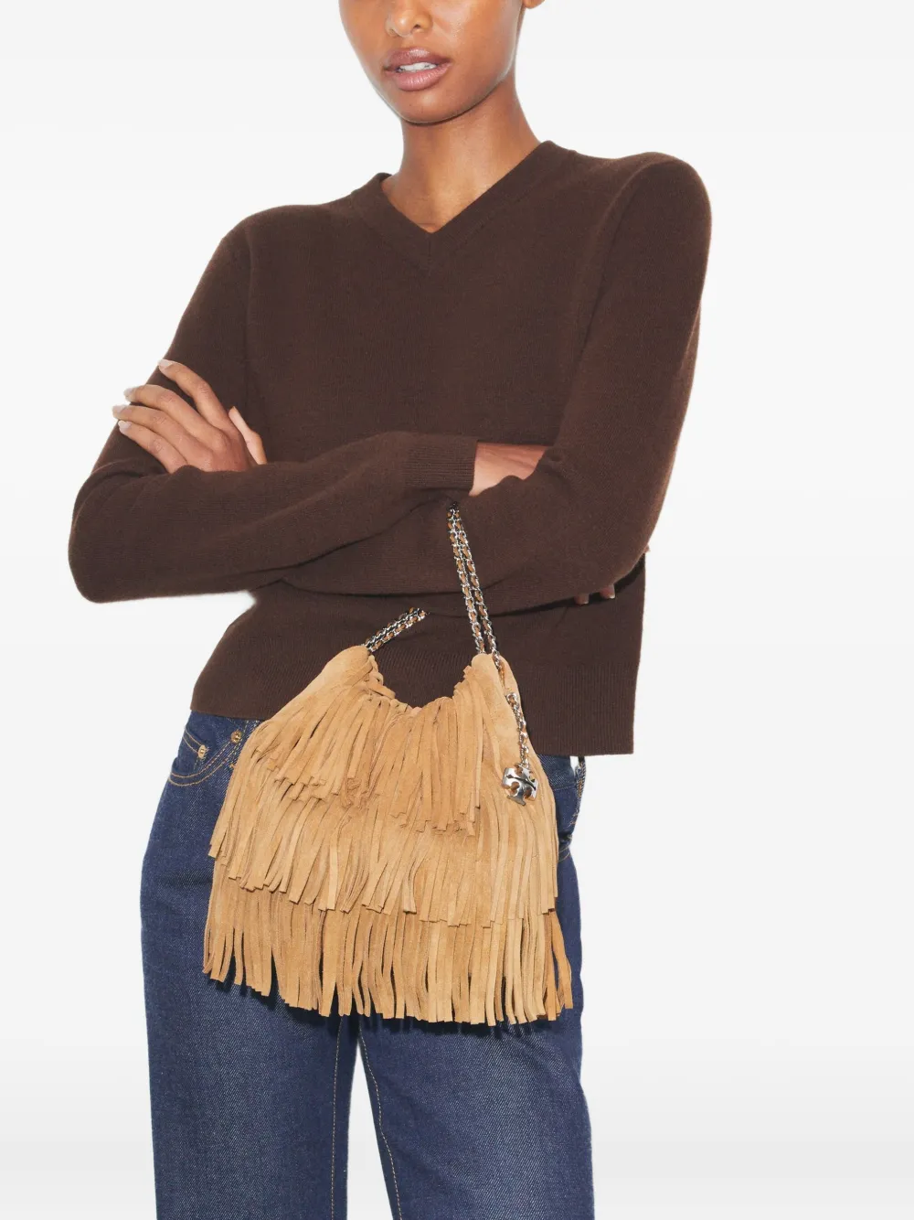 Tory Burch Fleming kleine crossbodytas Beige