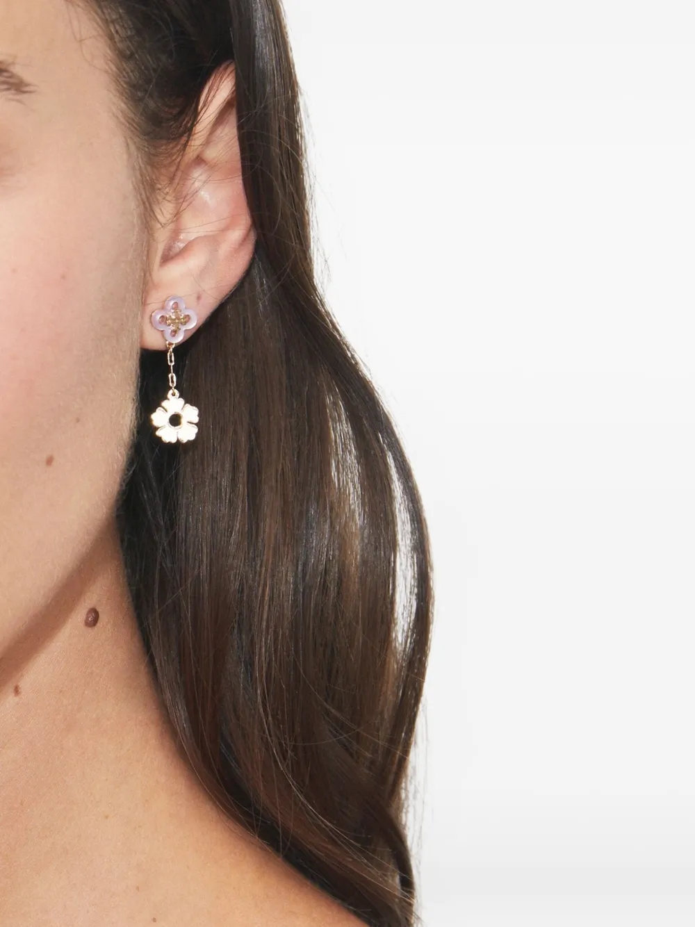 Tory Burch clover flower earrings - Goud
