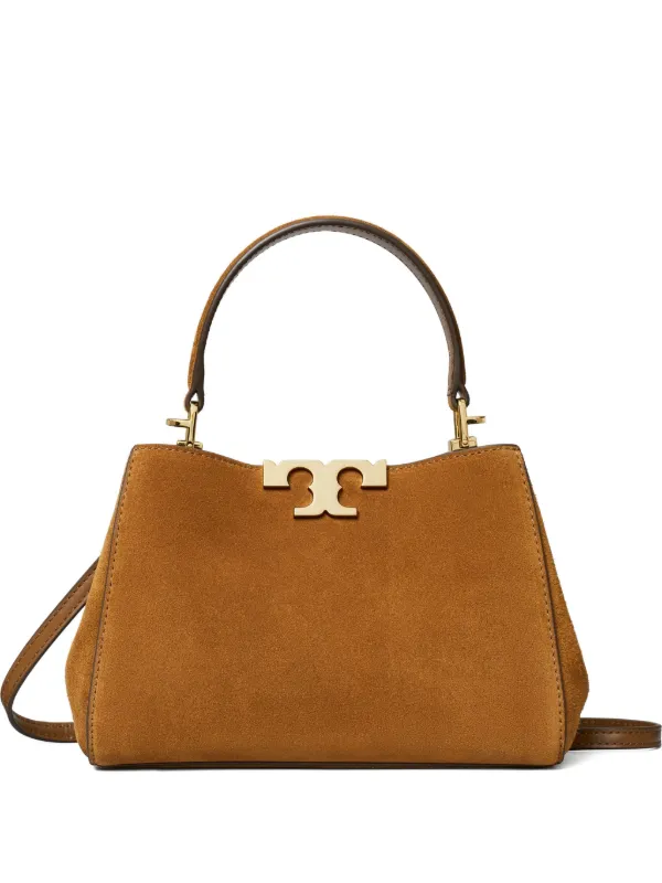 Tory Burch Mini Eleanor Suede Satchel Shoulder Bag | Brown | FARFETCH