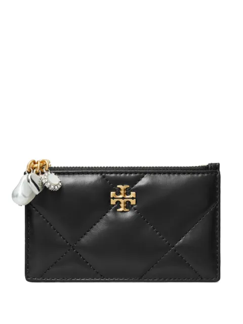 Tory Burch quilted charm zip card case