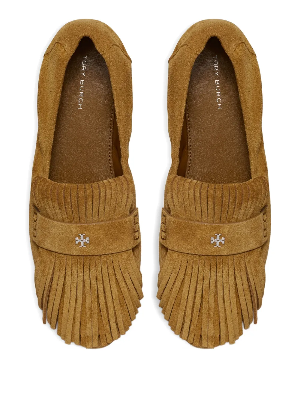 Tory Burch Loafers met franje Bruin