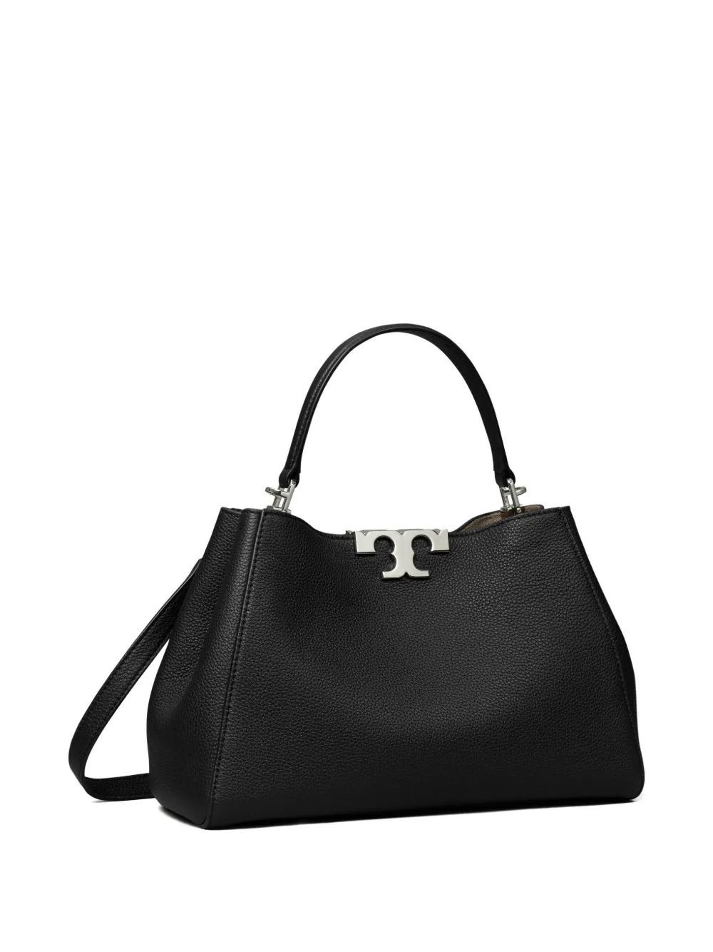 Tory Burch Double-handle Logo Satchel In Black