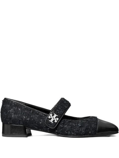 Tory Burch tweed cap-toe ballet flats