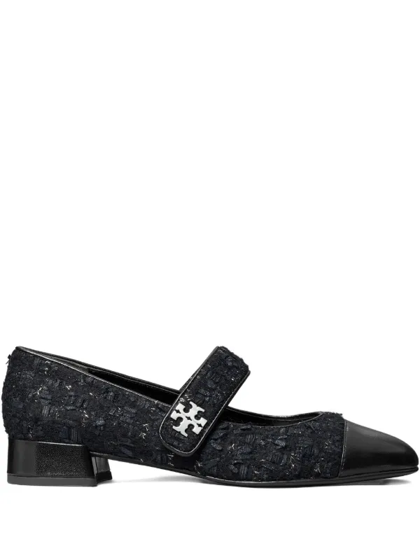Tory Burch Mary Jane Tweed Cap-toe Pumps in Blue