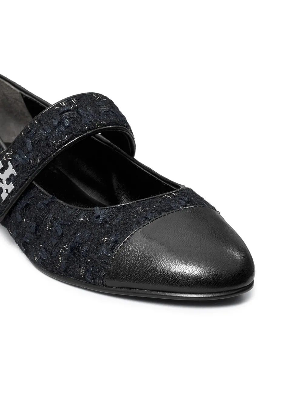 Tory Burch tweed cap-toe ballet flats Blauw