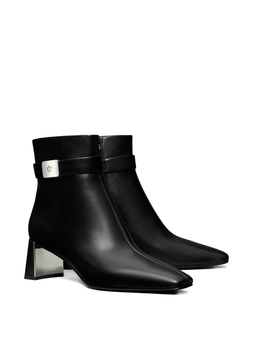 Tory Burch 55mm Leather Buckle-strap Ankle Boots In Black