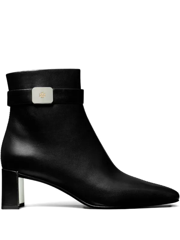 Tory Burch 55mm Leather Buckle-strap Ankle Boots in Black