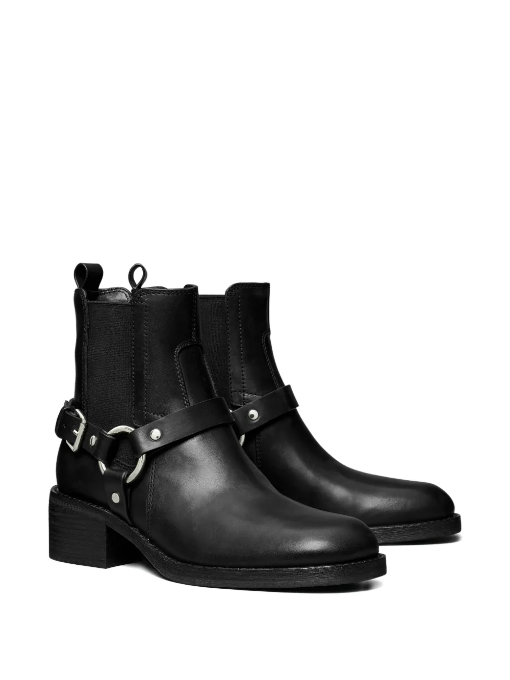 Tory Burch Buckle-strap Ring Detail Boots In Black