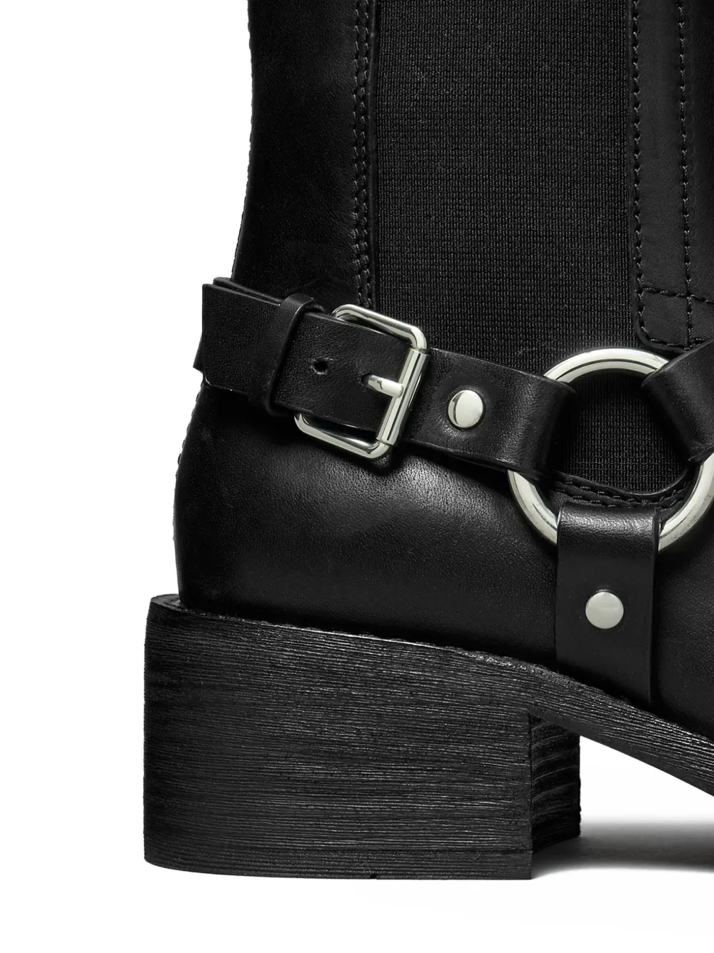Tory Burch Buckle-strap Ring Detail Boots In Black