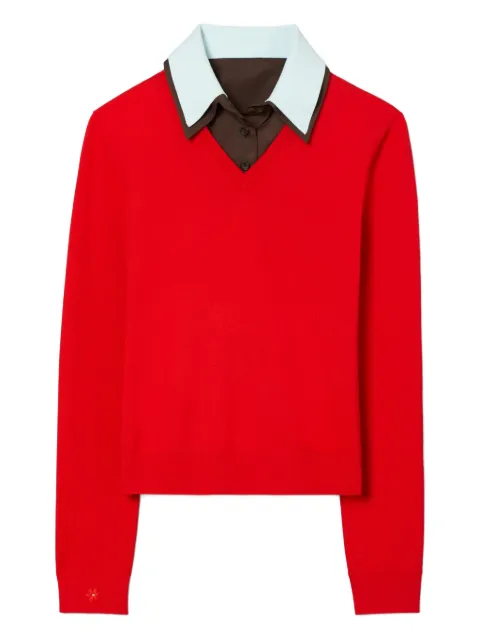 Tory Burch layered knitted top