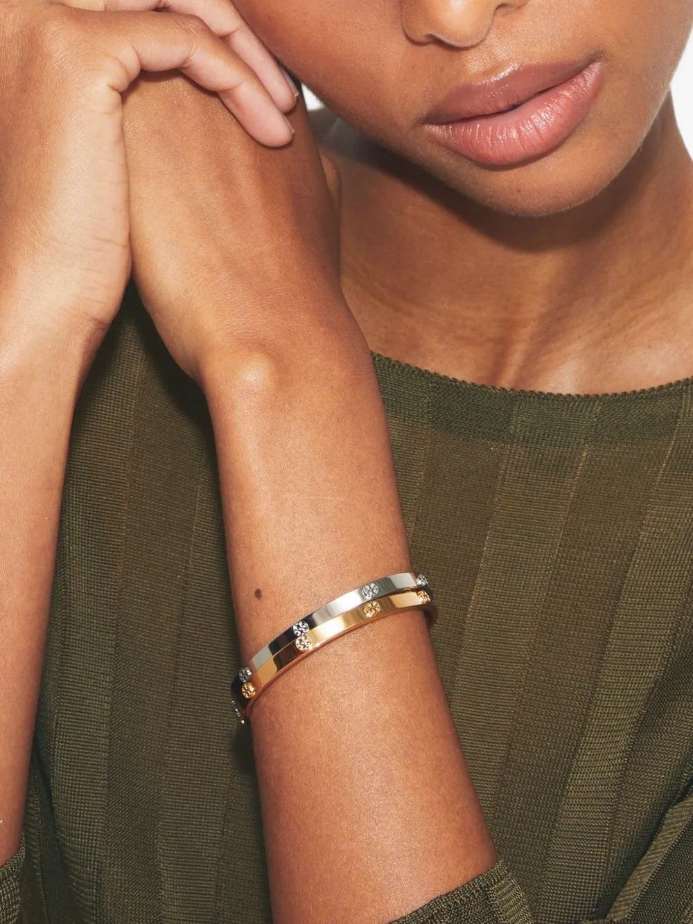 Tory Burch Miller armband met studs - Zilver
