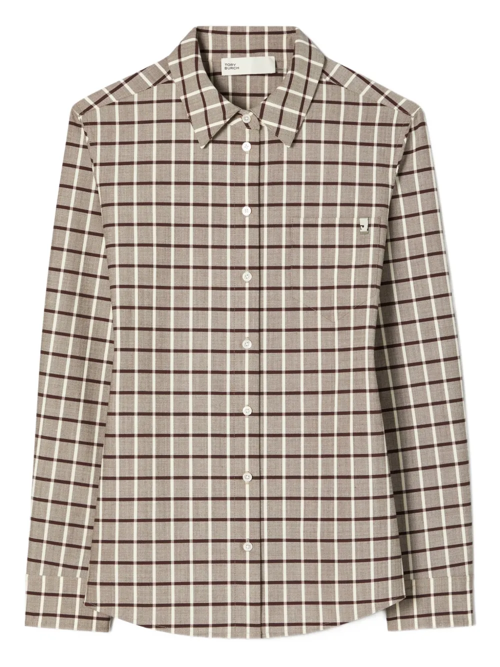 Tory Burch checked wool shirt | Neutrals | Image 1