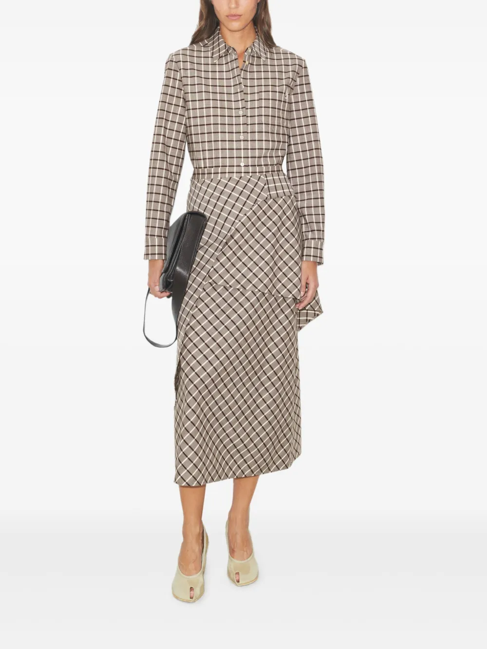 Tory Burch Geruit wollen blouse - Beige