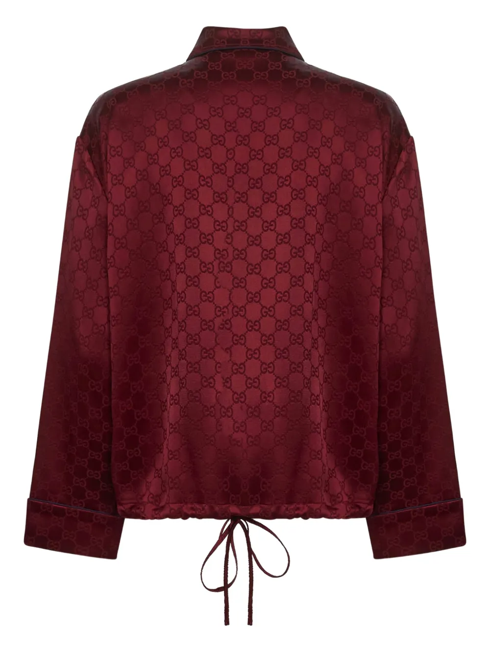 Gucci GG-pattern drawstring shirt - Rood