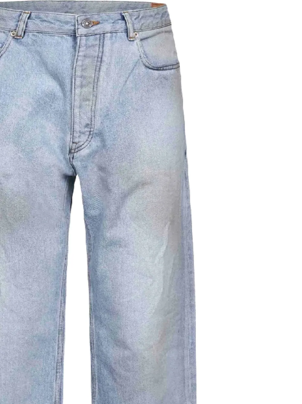 Balenciaga Jeans met gerafeld detail Blauw