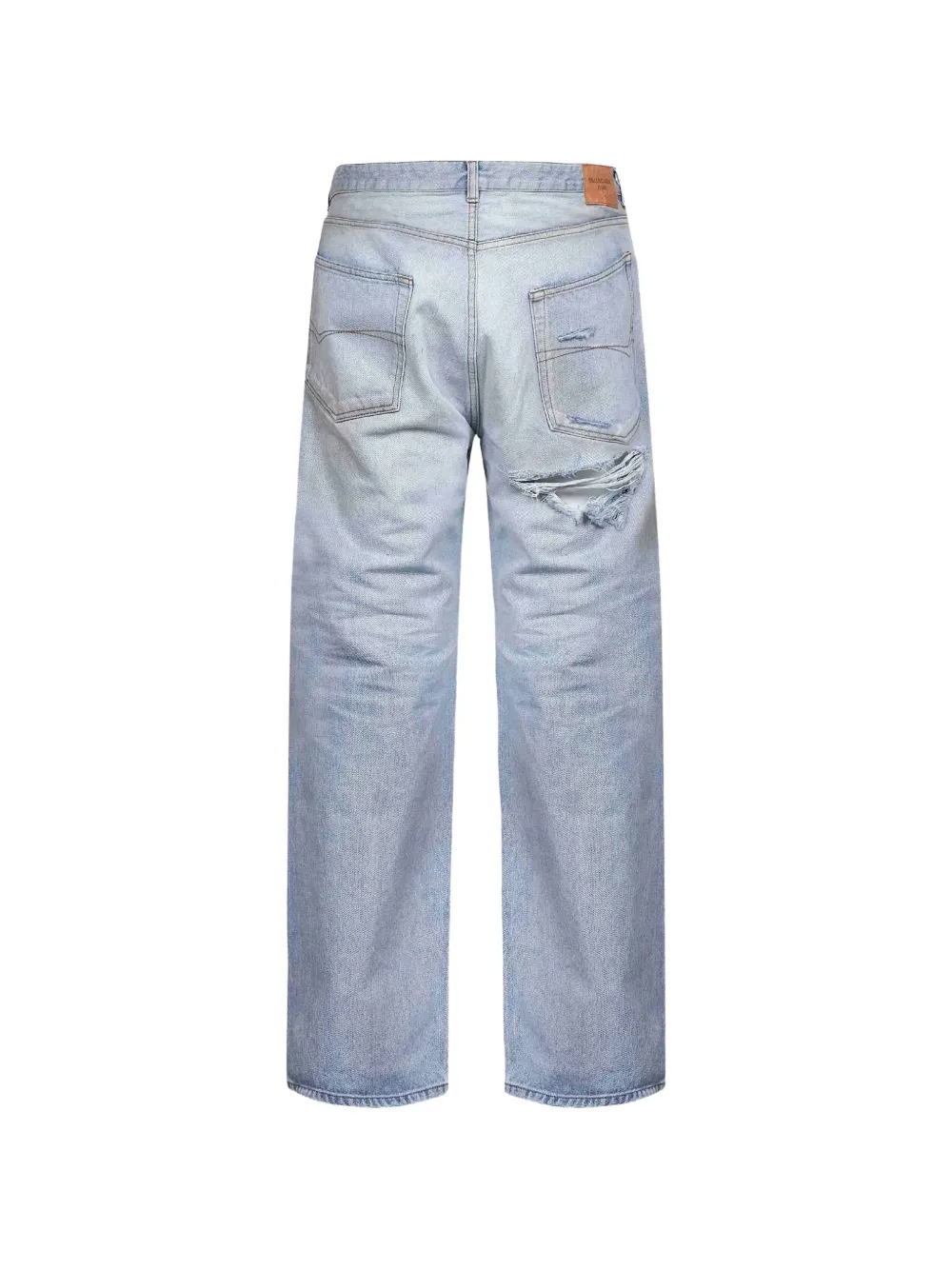 Balenciaga Jeans met gerafeld detail Blauw