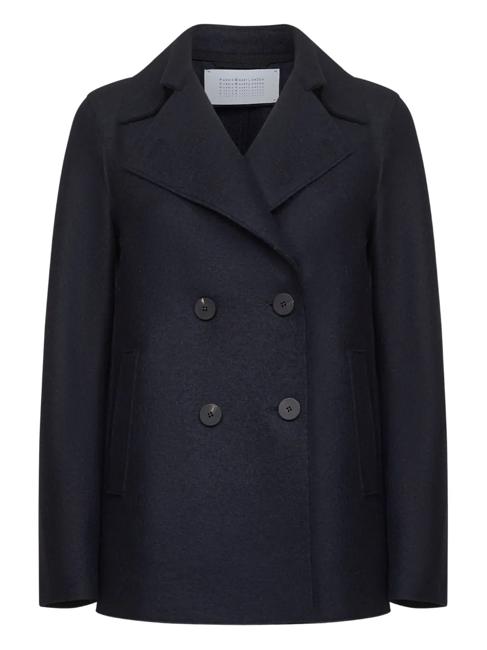 Harris Wharf London Double-breasted Wool Coat In Blue
