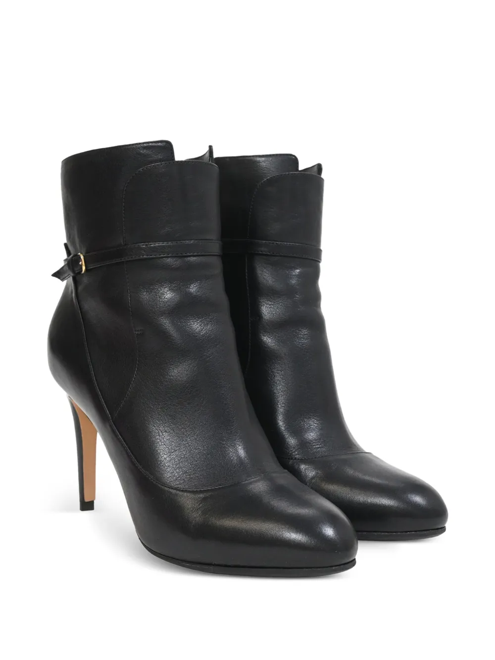 Ferragamo Pre-Owned 90 mm enkellaarzen met gesp - Zwart