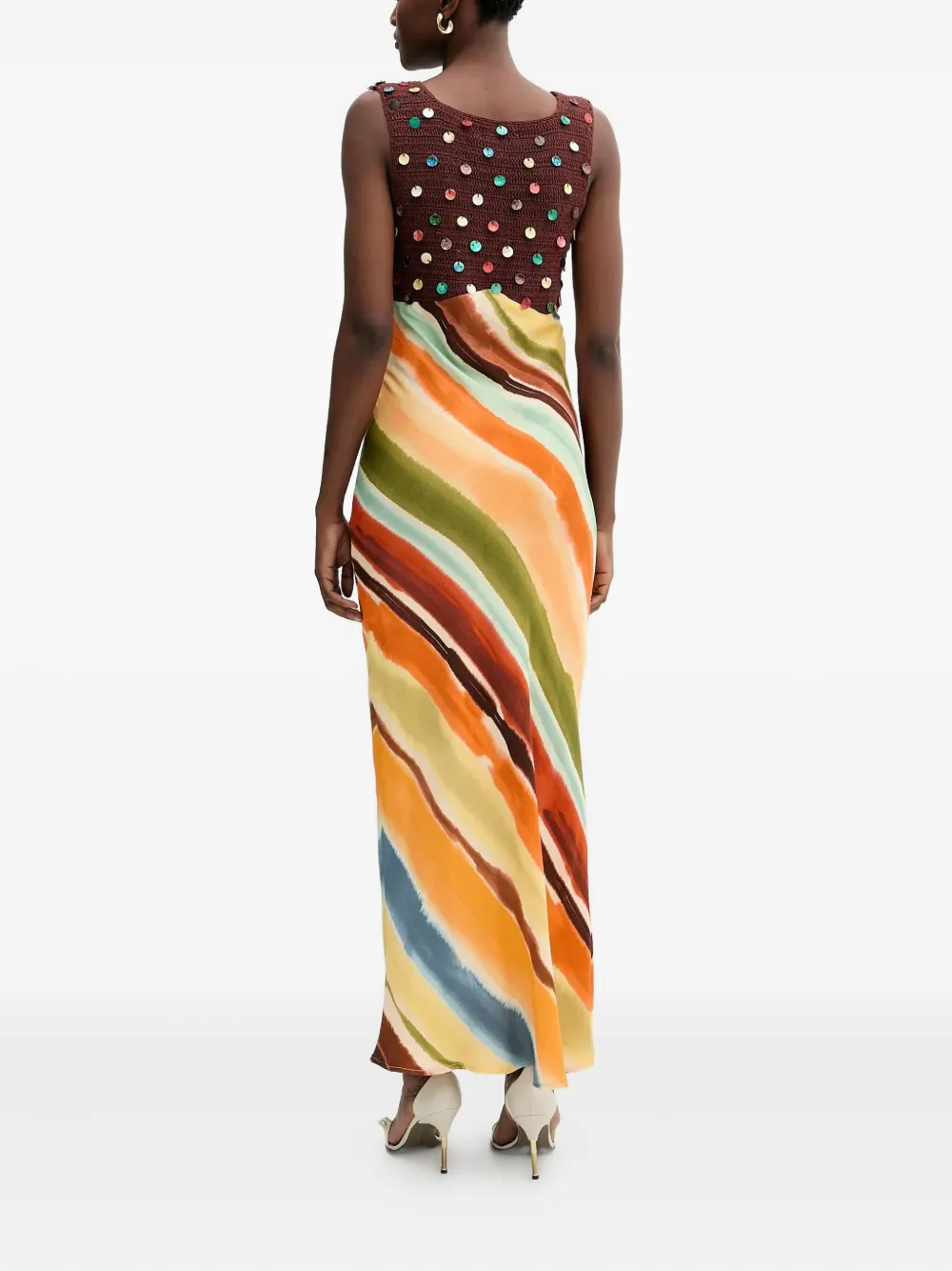 Never Fully Dressed V-neck Embellished Maxi Dress In Multi